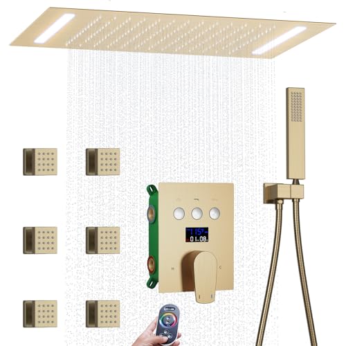 HONGTONGSOWER Bathroom shower system Ceiling 14x20 inch shower head, spray