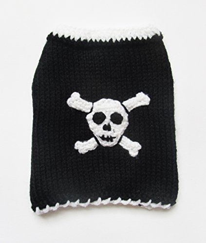 Skull Dog Sweater Black Halloween XX Small Dog Clothes Teacup Dog Clothing Tiny Yorkie Chihuahua Dog Costume Boy Girl Puppy Outfits (XXS), Black, White