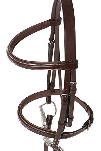 Huntley Equestrian Fancy Stitched Sedgwick Leather Padded Bridle With Reins (Sedgwick Australian Nut, Medium Pony) #TOP3
