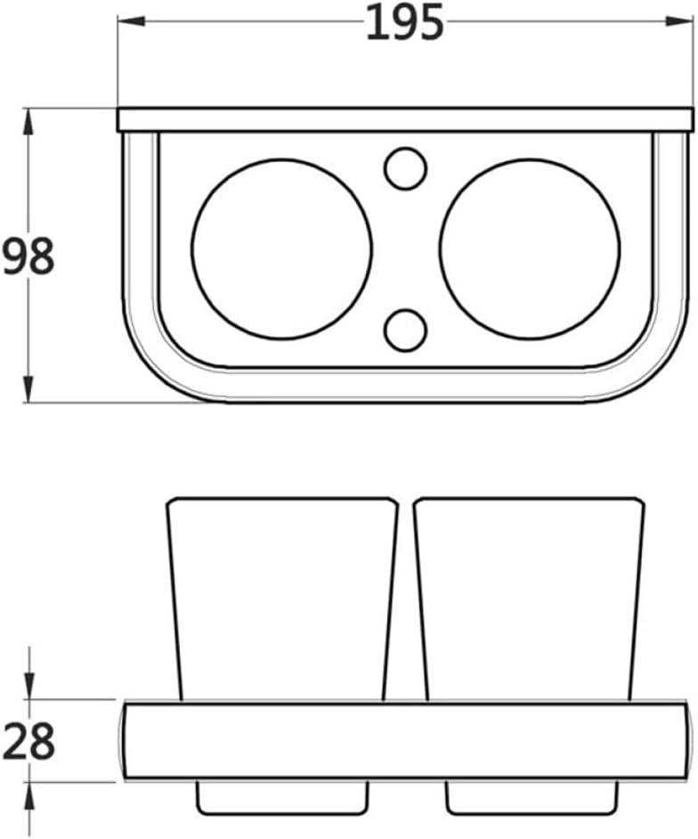 Vintage Copper Wall Mounted Double Toothbrush Holder with Ceramic Cups Heavy Duty Toothbrush Rack for Bathroom and Hotel Decor Black