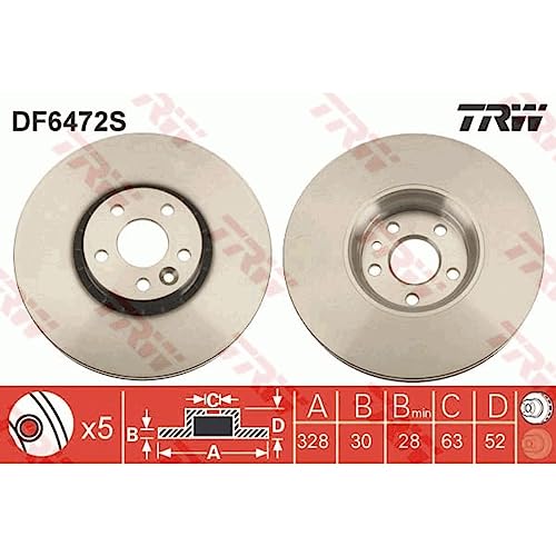 TRW DF6472S disque de frein mécanique de rechange conforme aux normes constructeurs - 3