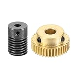 Dimensioni - La confezione include un set con un ingranaggio in ottone e una vite in acciaio 1045, con modulo 0.5, rapporto di riduzione 1:40, 40 denti, foro ingranaggio 6mm e foro asta 4mm.