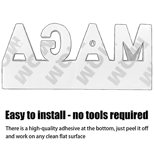 Aicel Maga Edition Car Emblem, 3D Fender Metal Badge Decal Replacement, Strong Adhesive Tailgate Trunk Sticker, Letter Logo Auto Hood Decor Nameplate, Car Accessories For Truck, Suv, Rv #TOP4