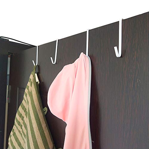 12 Pack White Smart Over The Door Hook,2 Side Metal Z Hooks,S Hooks For Hanging Coats,Bags,Towels For Bathroom,Kitchen,Office #TOP3