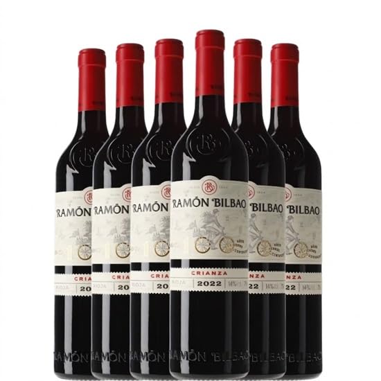 Ramón Bilbao Crianza - Vino tinto D.O. La Rioja, 100% Tempranillo - Caja de 6 botellas X 750ml - Vino Oficial de la Selección Española de Fútbol