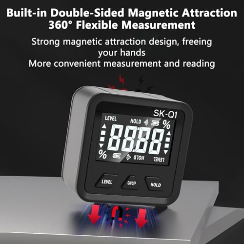 FTVOGUE Medidor Digital de Ángulos con Base Magnética y Pantalla LCD miniatura 4