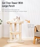 Happi N Pets 71CM Tour de l'arbre de chat pour les chats intérieurs, poste d'éraflure de chat avec grand lit pour les grands chats, scratcher de chat sisal avec perche douce & Hamac, arbre de chat stable, couverture amovible-Beige