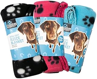 D.A.Y. Republic 3 Pieces Ultra Soft Pet Fleece Comforter Blankets for Dogs and Cats, Warm Puppy Blankets, Washable Sleep Mat Pads, Bed Cover with Paw Print (100 x 60cm/40 x 24 inch, Multicolor)