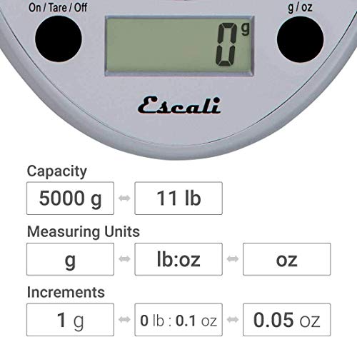 Escali P115-M-Nsf Primo Metallic 11 Lb Portable Digital Scale #TOP3