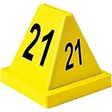 Global Industrial Numbered Pallet Control Cones, Four-Sided, Numbers 21-40, High-Impact Plastic Construction, 4-1/2