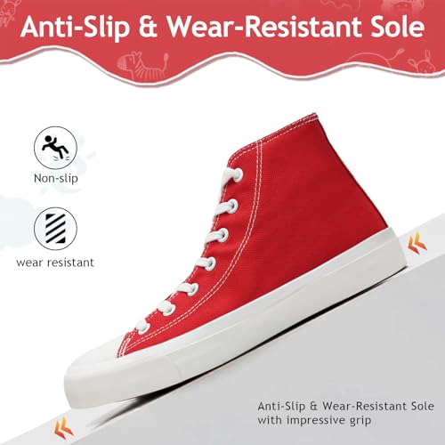 Toddler Sneakers for Girls Boys High Top Kids Lace Up Canvas Fashion Shoes Comfortable Classic Casual Running Walking Shoe3