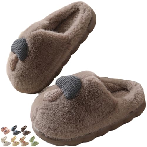 Mushroom Slippers for Women & Men House Shoes Cozy Winter Warm Indoor Couple Fuzzy Non Slip Home Bedroom Lightweight Thick Sole Soft Ladies