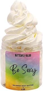 Be Sexy Whipped Body Butter – Sensual Coconut Jasmine Scent – Luxurious Handmade Skincare with Shea & Mango Butter – All-Natural Moisturizer for Dry Skin – 4 oz Jar