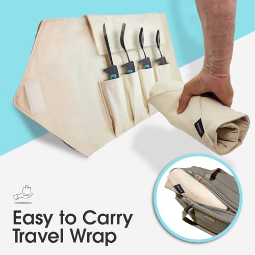 BUNMO Adaptive Utensils - Weighted Knives Forks and Spoons Silverware Set for Elderly People Disability Parkinsons Arthritis Aid Handicapped Hand Muscle Weakness Large Grip Built Up Utensils - Thumbnail 4