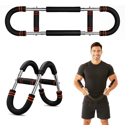 Twister Arm Trainer Exerciser Chest Exerciser Adjustable Arm Machine for Strength Training Chest Upper Body Muscle Mechanical Body Strength Fitness Equipment for Home Gym (Red+Black 60-100 lb)