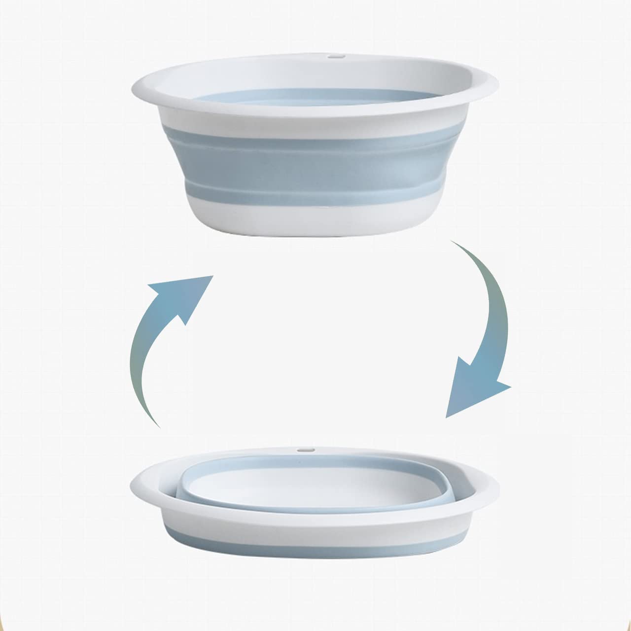 Rimozan Collapsiable Wash Basin Portable Wash Basin Dish Tub Lanudary Tub with Media Size (12.6 * 8.6 * 4.7inches) for Camping Travelling and Outdoor Activities