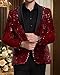 Elionm Red Suits for Mens Sequin Suit Slim Fit 2 Piece Shiny Prom Christmas Tuxedos Suit Set Men's Party Dress Suits Homecoming Outfit M
