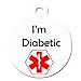 Medical Alert Dog Cat Pet ID Tag - "I'm Diabetic" - Personalize Colors And Yo...