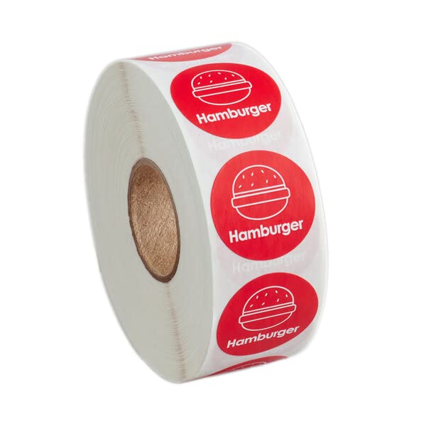 1000 Stickers/Roll Hamburger Permanent 1 Inch Label Sticker