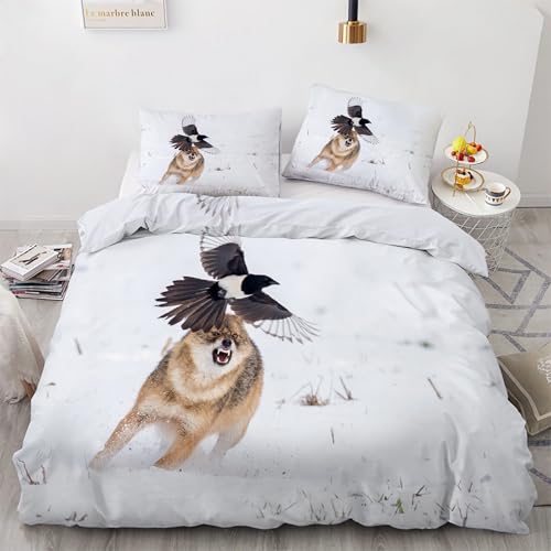 Housse couette en microfibre douce 200x200 avec 2 taies d'oreiller zippées