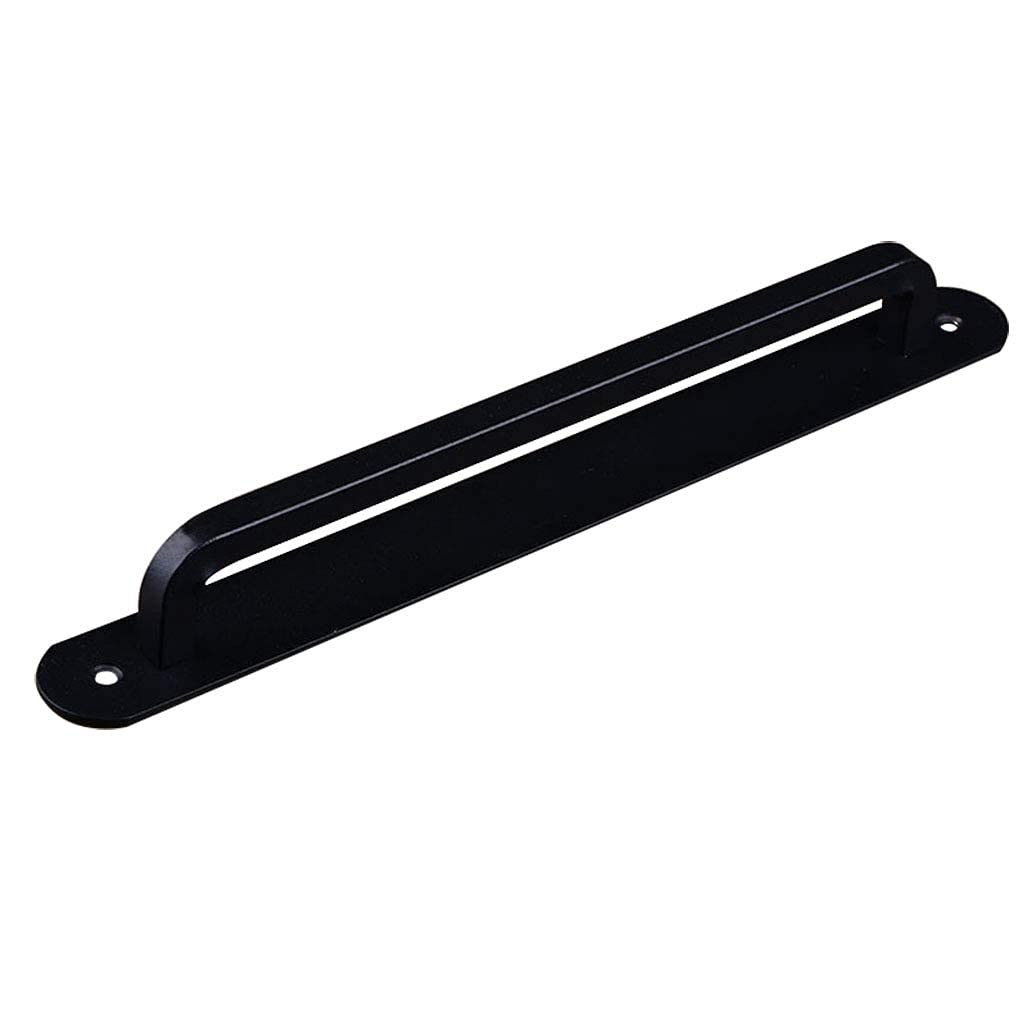 Main de porte et bouton de traction noir en acier inoxydable