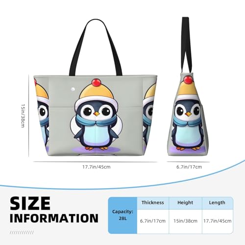 YANYU Cute Penguin Print Print Beach Travel Bag Waterproof Versatile Zipper Bag With Pockets Gym Travel Vacation4