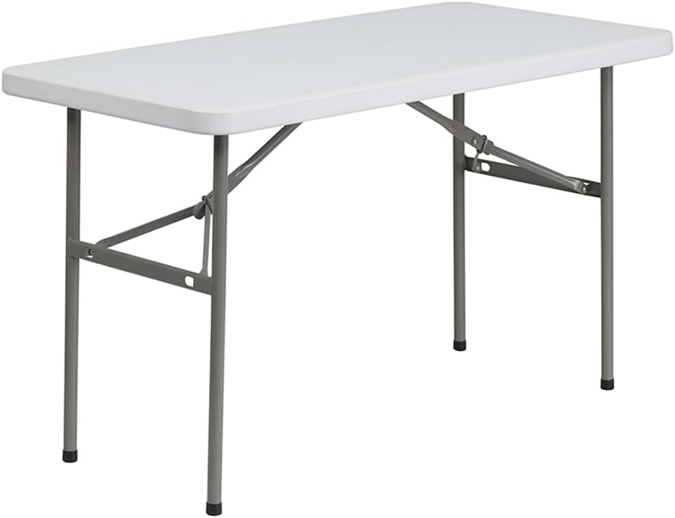 18" W x 60" D x 29" H Plastic Folding Utility Heavy Duty Table | Indoor Outdoor Dining Kitchen Wedding Market Events Camping BBQ