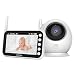 Video Baby Monitor,Ainhyzic Baby Camera with 4.3'' Screen,2.4Ghz Wireless Transmission,2-Way Talk,Temperature Sensor,Cry Alert,Breast-Feed Reminder,Infrared Night Vision,Long Range 8 Lullabies