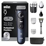 Braun Series 9 All-in-One Beard & Body Grooming Kit for Men, Cordless Trimmer, Hair Clippers & Shaver for Face, Hair & Body with Gillette Labs Razor, AIO 9530