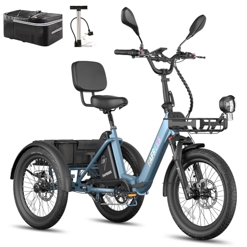 Fafrees F20 Mate E Bike Triciclo para adultos 21 Ah 48 V [Oficial] Hombre E Bike Mujer Bicicleta Eléctrica 3 Ruedas 65 N.m, Triciclo Eléctrico 20 Pulgadas, Seniors Ebike Bicicleta Fatbike 180 kg