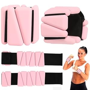 Adjustable Wrist Weights Ankle Weights Set Weighted Bracelet Weighted Wristbands Set of 2 Leg Weights for Jogging Yoga Aerobics Pilates, Total 2 lbs