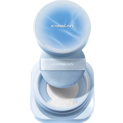 CARSLAN 2.0 Black Magnet Soft Focus Make Up Powder Waterproof Loose Setting Powder 24H Longlasting Oil Control Talc-Free Face Powder Cool Version 05 Translucent For Dry&Com Skin 0.28Oz