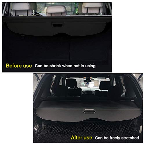 Powerty Compatible With Cargo Cover Jeep Grand Cherokee 2011-2019 2020 2021 Retractable Trunk Shielding Shade Cargo Luggage Cover No Gap (Not Fit 2021 Grand Cherokee L Or 2022 Grand Cherokee) #TOP3