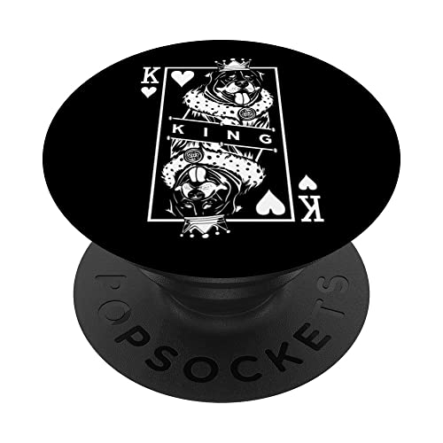 Rottweiler King Of Hearts Dog Lover Playing Card Pop Art PopSockets Swappable PopGrip, Black