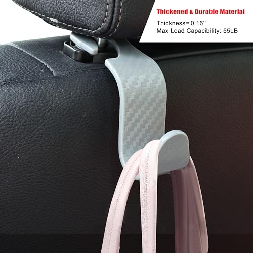 image for Amooca Car Seat Headrest Hook 4 Pack Hanger Universal Vehicle Car Stor