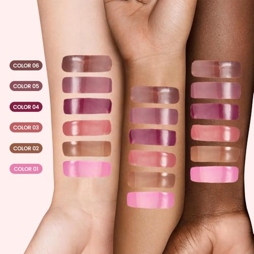Image of FeiCuiYun Lip Tinted Glowy Balm Hydrating Tinted Lip Serum Lip Gloss, Ultra-Hydrating Natural Vegan Lip Balm, Sheer-Tinted Shine & Hydration, Soothes & Softens Dry Lips Skincare (Dark Brown)