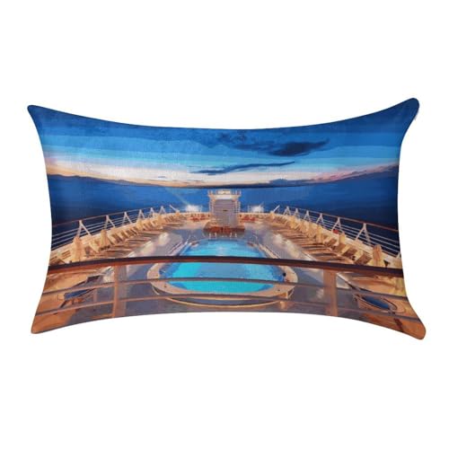 MUSM Pool Party Cruise Ship Pillow Case 12"X20" Luxury Velvet Throw Pillow Cover Fade Resistant Cozy Soft Pillowcases Pillow Protector Pillow Shams Lumbar Pillow Shells for Home&Gifts