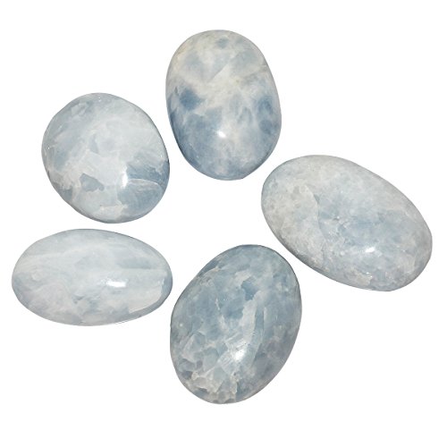 Mookaitedecor Natural Celestite Pocket Palm Stone Worry Stones Therapy Crystal Healing Gemstone Irregular Shape #TOP4