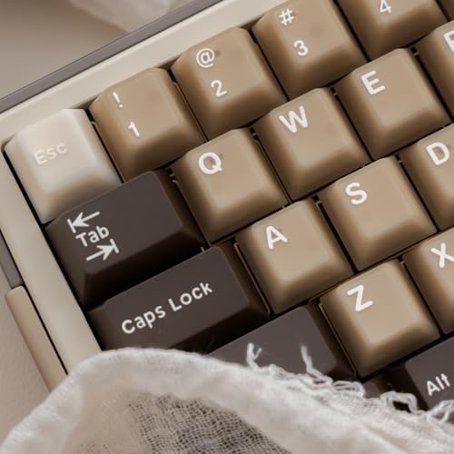 レトロ PBT キーキャップセット 164キー チェリープロファイル ブラウンキーキャップ 60% 65% 75% 100% 昇華型 Costom キーキャップ Cherry Gateron MXスイッチ メカニカルキーボード用