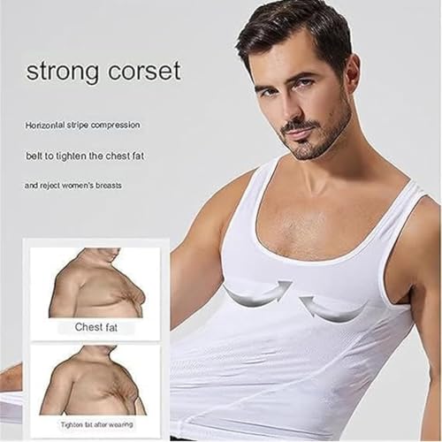 Shaperluv for Men, Mens Tummy Control Shapewear, Shaperluv Tank 2.0 Big and Tall Body Shaper Compression Vest 2Pcs4
