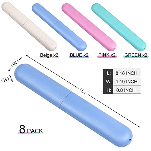 Pecula 8 Pack Toothbrush Case, Travel Toothbrush Holder, Toothbrush Cover For School/Business/Home/Mountain Climbing #TOP1