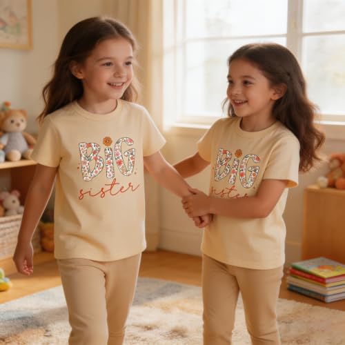 Image of Big Sister Shirt for Toddler Baby Girl Outfits Big Sis Announcement T-Shirt Gifts