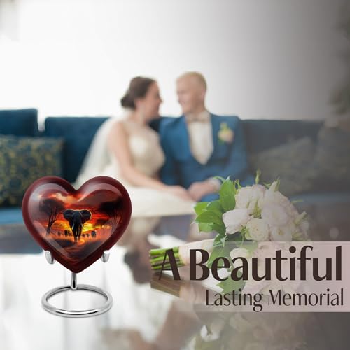 Image of Elephant Urn Small Burial Urn for Mom & Dad 3 Inch 4 Qty | Keepsake Funeral Urns for Human Ashes Adult Man Decorative Urns for Male