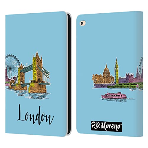 Head Case Designs Licenciado Oficialmente P.D. Moreno London Bocetos De La Ciudad Carcasa de Cuero Tipo Libro Compatible con Apple iPad Air 2 (2014)