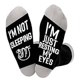 Liomxase Funny Fathers Day Dad Gifts for Men - Humor Novelty Sloth Crew Sock, Birthday Present Christmas White Elephant Gift Exchange Stocking Stuffer for Grandpa Husband Brother Office Coworker