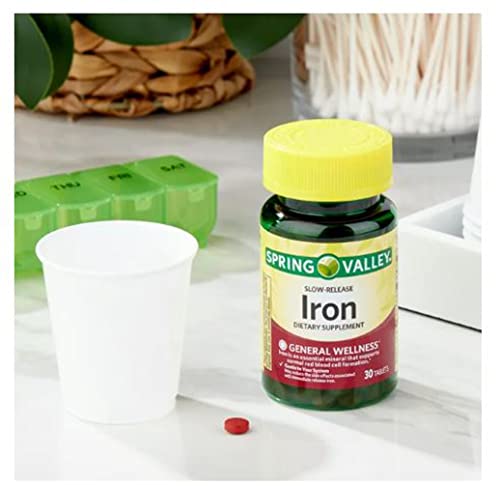 Spring Valley Slow-Release Iron Tablets Dietary Supplement, 45 Mg, 30 Count #TOP3