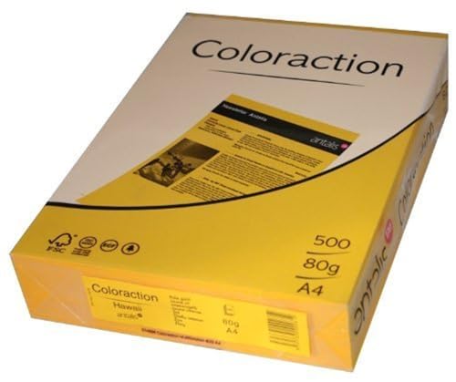 Antalis ColorActio - Papel de impresora (500 hojas, 80 g, A4, para impresoras láser y de tinta), color naranja