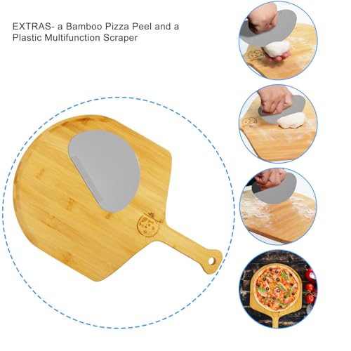 AILUROPODA 15 x 12 Pizza Stone with Bamboo Pizza Peel, Rectangular by AILUROPODA - Used condition - Image 7