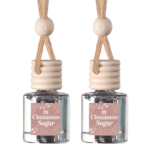 Image of CANDECraftCo Car Air Hanging Fragrance Oil, Car Auto Freshener for Essential Oils, Scents Fragrance Aromatherapy Automobile Diffuser, Long Lasting (Cinnamon Sugar)