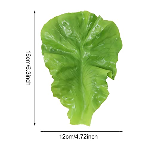 Yueton 4Pcs Artificial Lettuce Leaves, Realistic Faux Lettuces Fake Vegetables, Simulation Vegetable Model Props, For Home Decoration, Display Cabinet, Pub, Photography, Party, Festival Decoration #TOP1